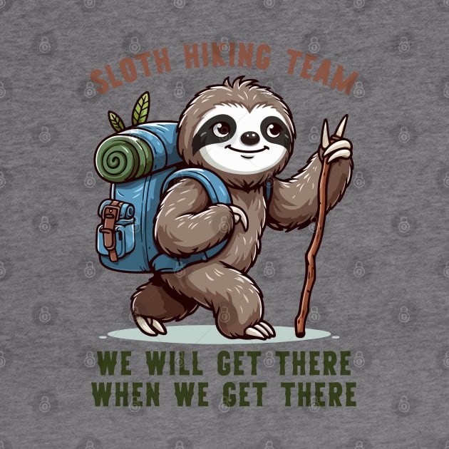 Sloth Hiking Team Funny Hiking by Rare Bunny